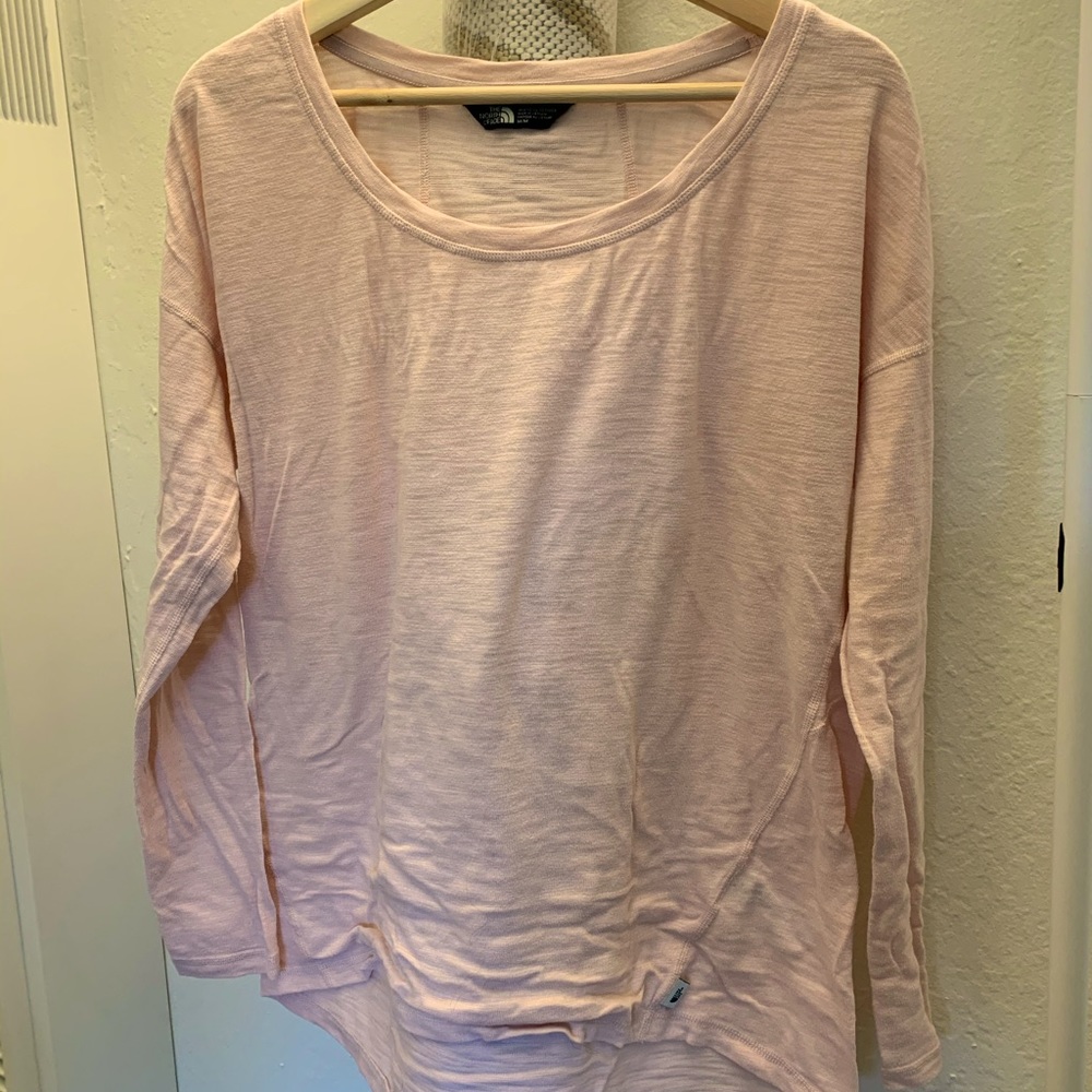 Light pink North Face long sleeve top, size M